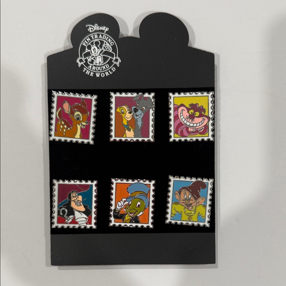 Disney Vibrant Character Stamp Pin Collection. All from trading& added 2 a card